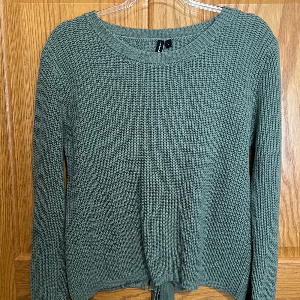Green Tie Back Sweater